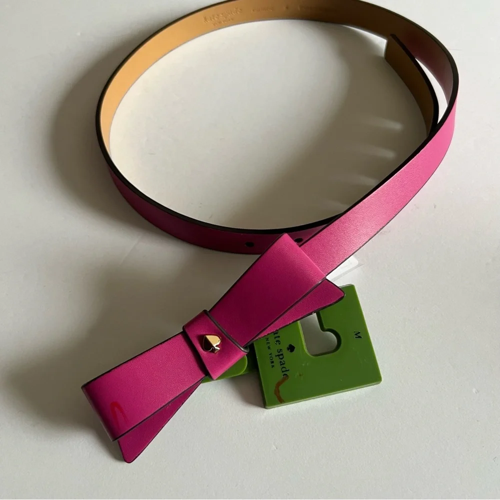 KATE SPADE BOW FRONT BELT PINK MEDIUM NWT